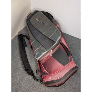 Nike Golf Cart Bag 14 Way Divider Tee Holder W/ Strap‎ & Tees Red & Black